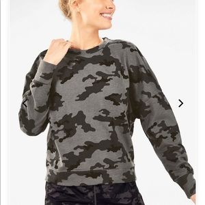 Camo long sleeved Terry cloth pullover